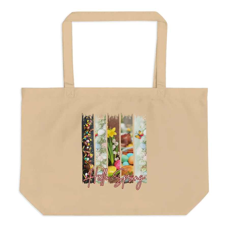 Hello Spring Brush Stroke Organic Tote Bag product image (2)