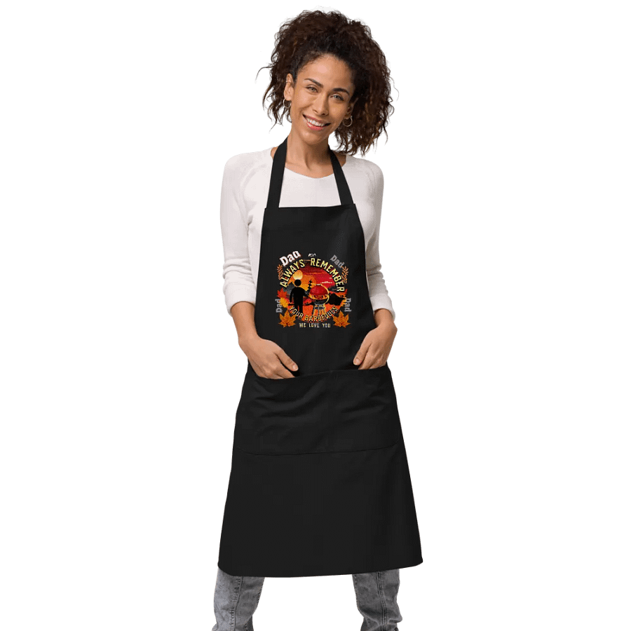 Dad ‘we always remember your Barbecue’  Mens fathers day Apron. Beautiful design to show you selected a well designed  apron.  Ideal to show your appreciation product image (8)