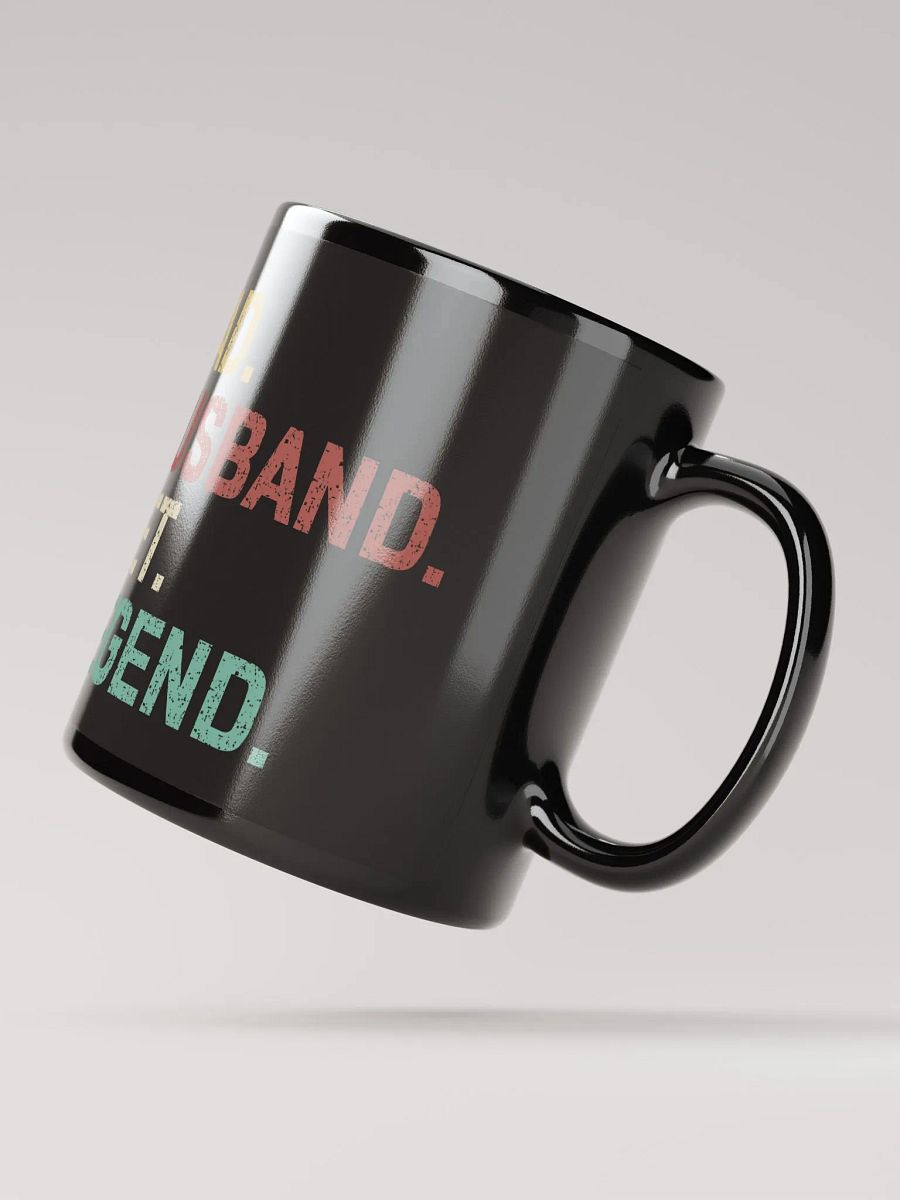 "Dad-Husband-vet-Legend" black glossy mug product image (5)