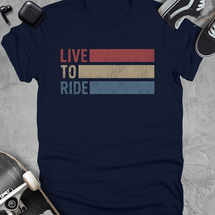 Live to ride, Vintage skateboarding t-shirt, Unisex product image (3)