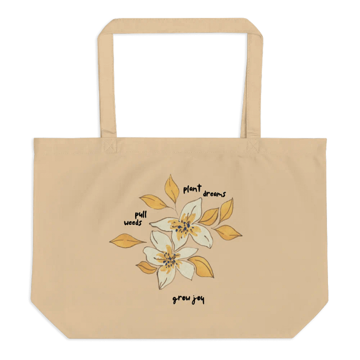 Grow Joy Botanical Cotton Tote Bag | Large, Cream product image (1)