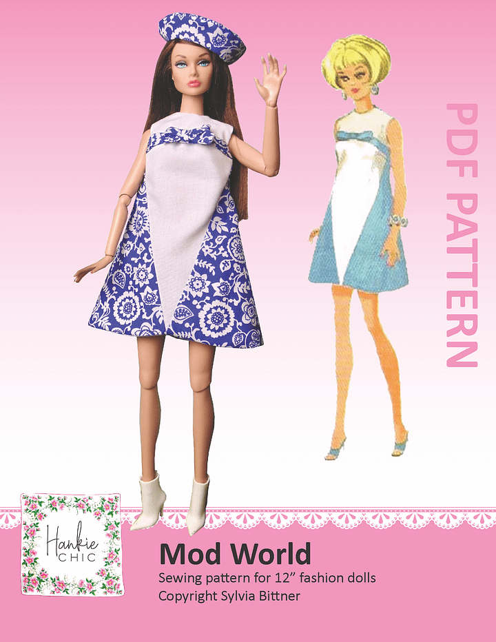Mod World sewing pattern for 12" fashion dolls product image (1)