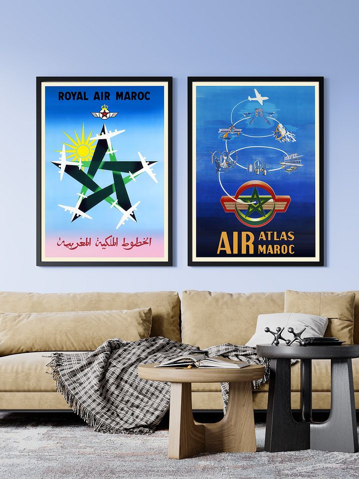 Morocco, Air Atlas/Air Maroc, 1954 — retro travel poster, vintage travel print product image (2)