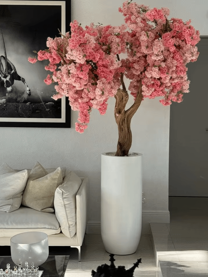 Tik Tok YouTube Instagram Latest Hot Sale Custom Made Pink White Artificial Cherry Blossom Tree For Home Indoor Decor product image (6)