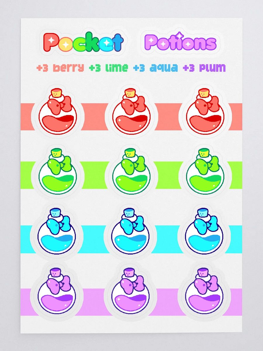 🌈✨ Pocket Potions Sticker Sheet! | By Plushpon product image (1)