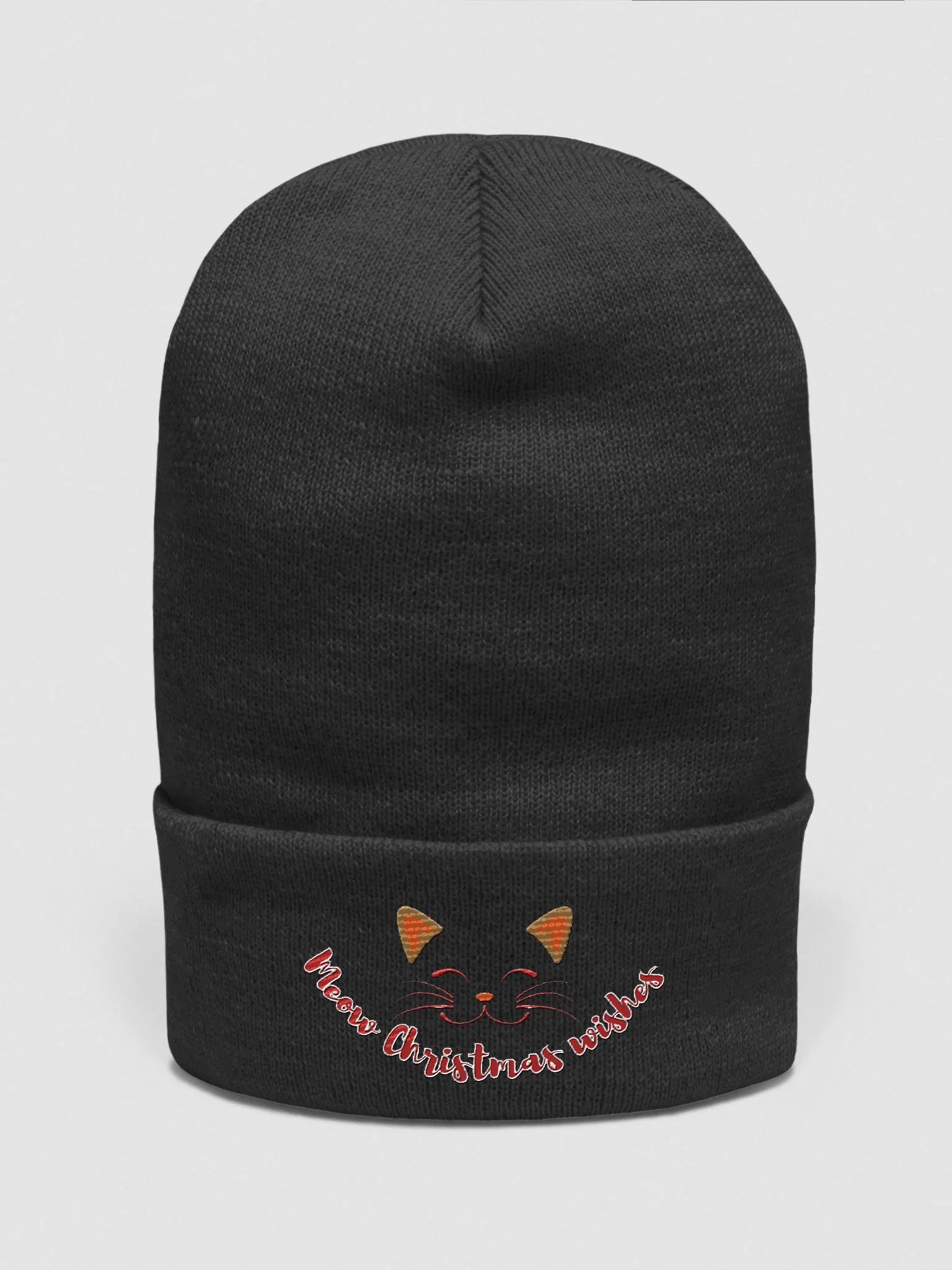 Meow Christmas wishes_Yupoong Cuffed Beanie product image (2)