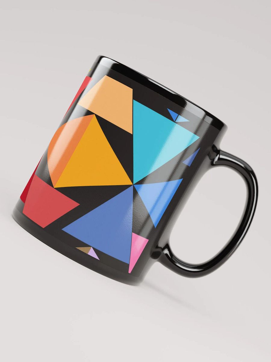 Abstract Triangle Geometric Design Black Mug product image (8)