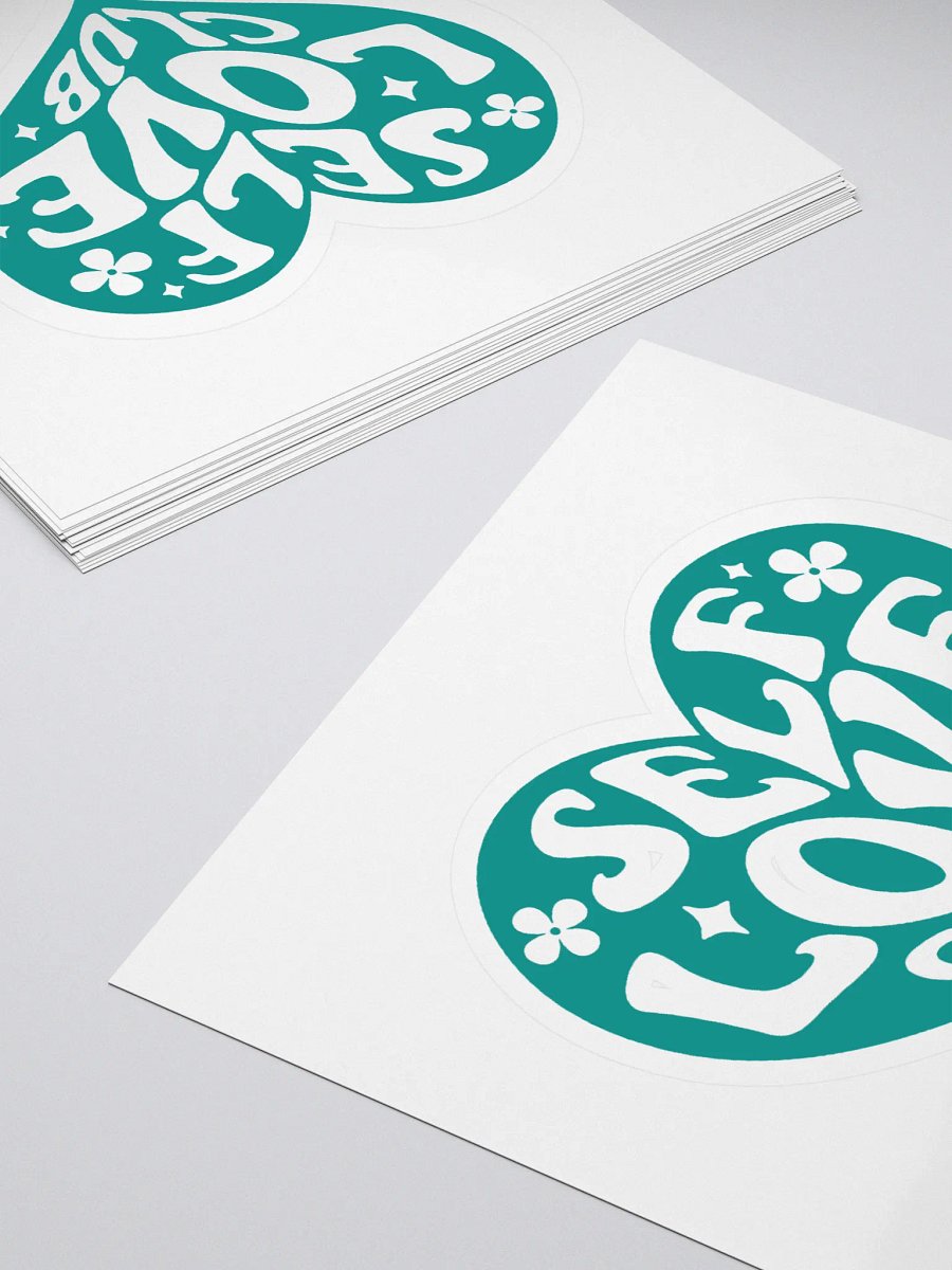 Teal Love Heart Kiss Cut Stickers product image (4)