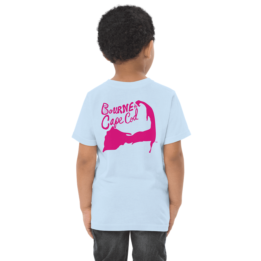 BRN.2C.C.™/BOURNE to Cape Cod™ | DTG Vintage Print | Toddler T-Shirt | Coastal Jersey Tee for Littles | Vibrant Pink Logos product image (5)