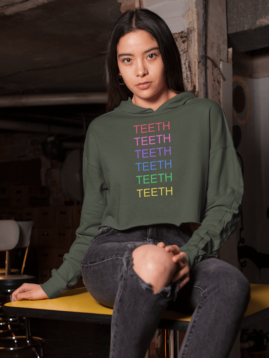Maximum Teeth fleece crop hoodie product image (1)