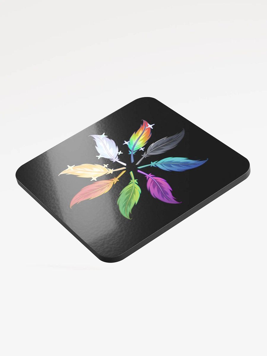 Circle of Feathers Coaster (Black) product image (3)