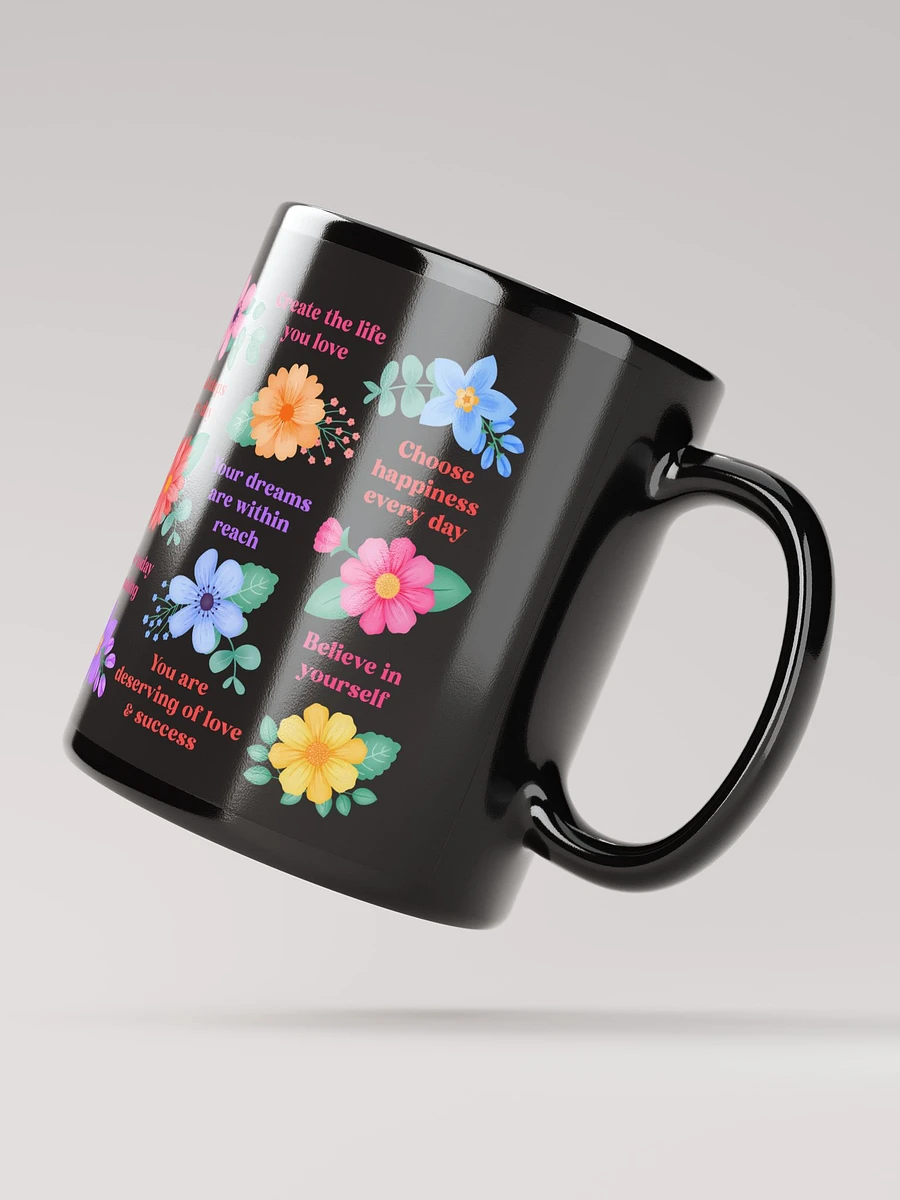 Vibrant Floral Motivational Quotes - Black Mug product image (3)