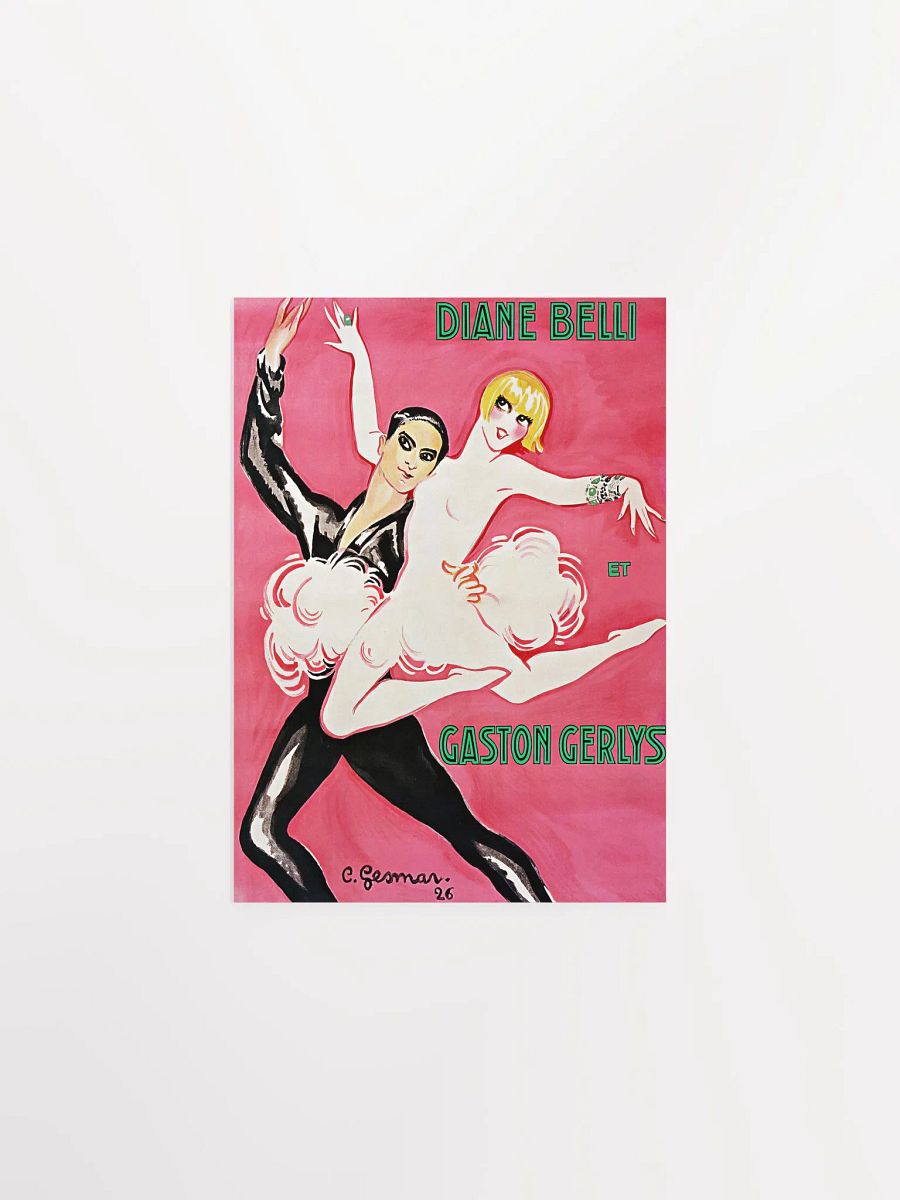 Vintage 1925 Cabaret Poster "Diane and Gaston" product image (2)