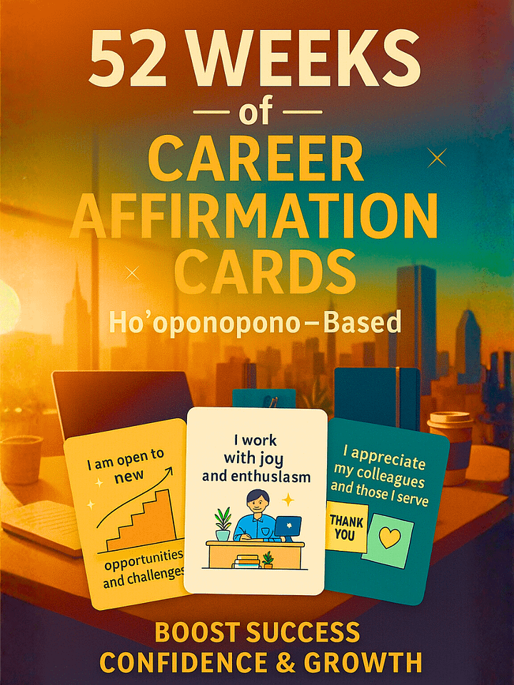 52 Weeks of Career Affirmation Cards | Daily Front & Back Ho’oponopono Practices for Success, Clarity & Growth product image (2)