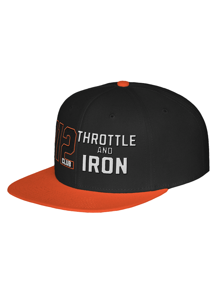 112 Club Throttle & Iron Snapback Hat — Orange Outline Edition product image (12)