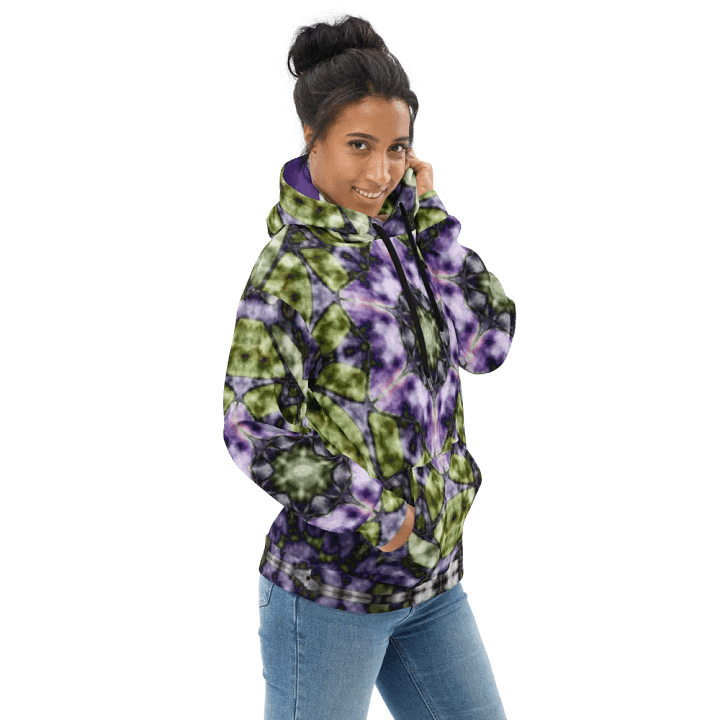 Bohemian 6 Pointed Madala Pink and Green/ All-Over Print Recycled Unisex Hoodie by Sublicolor product image (2)