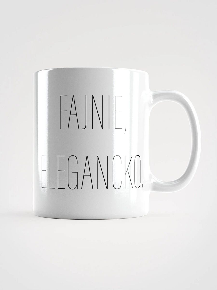 Biały kubek fajny, elegancki z logo. product image (1)