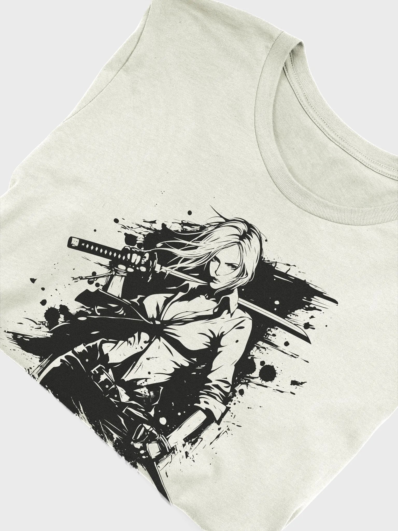 🏷️ Katana Girl – Ink Style Femme Fatale Warrior Tee product image (3)
