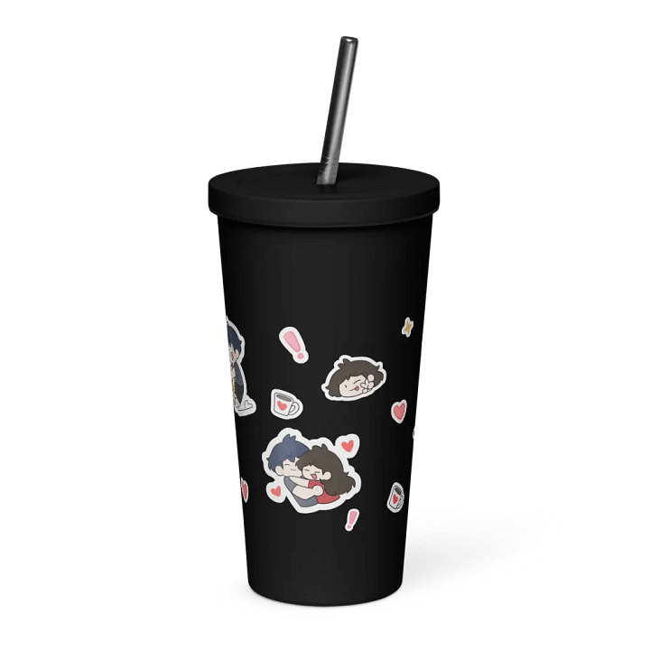 Sticker Design Insulated Tumbler with a Straw product image (2)