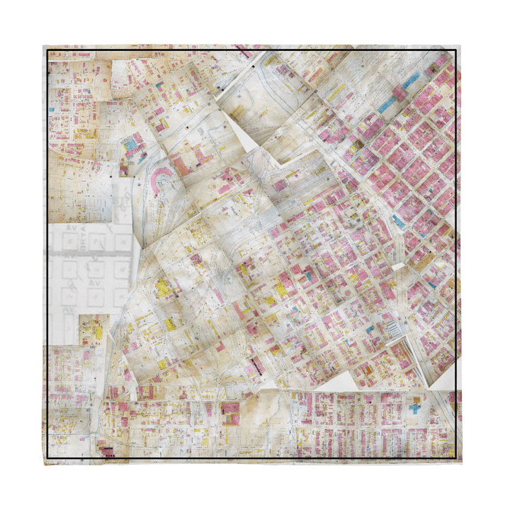 Auraria 1928 Map Mosaic Cloth Napkins product image (1)