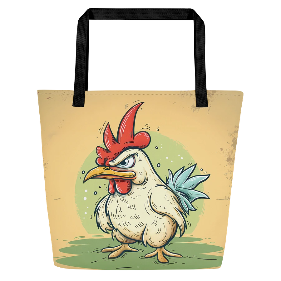 Tote Bag: Feisty Chicken with Attitude Vintage Animal Retro Style Design product image (3)