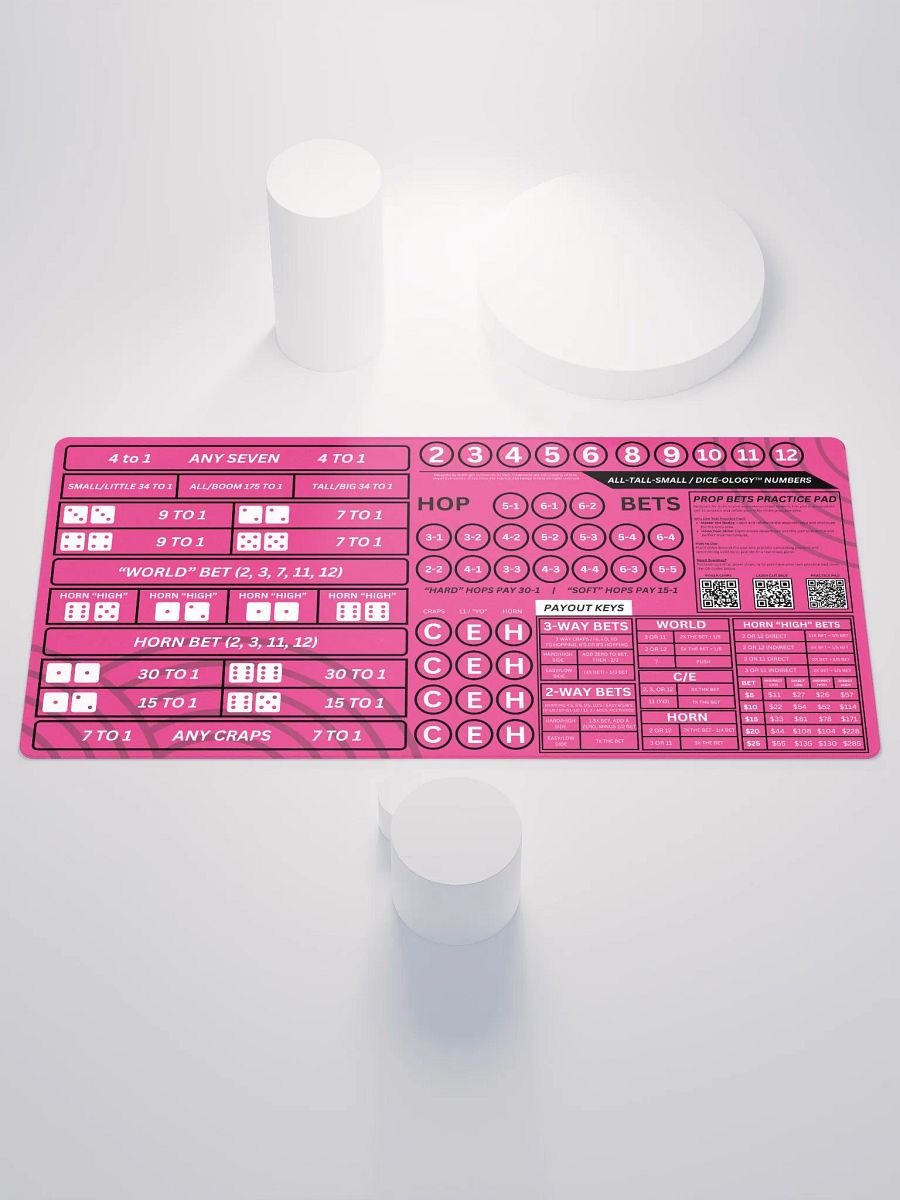 Craps Prop Box Practice Pad - Hot Pink product image (1)