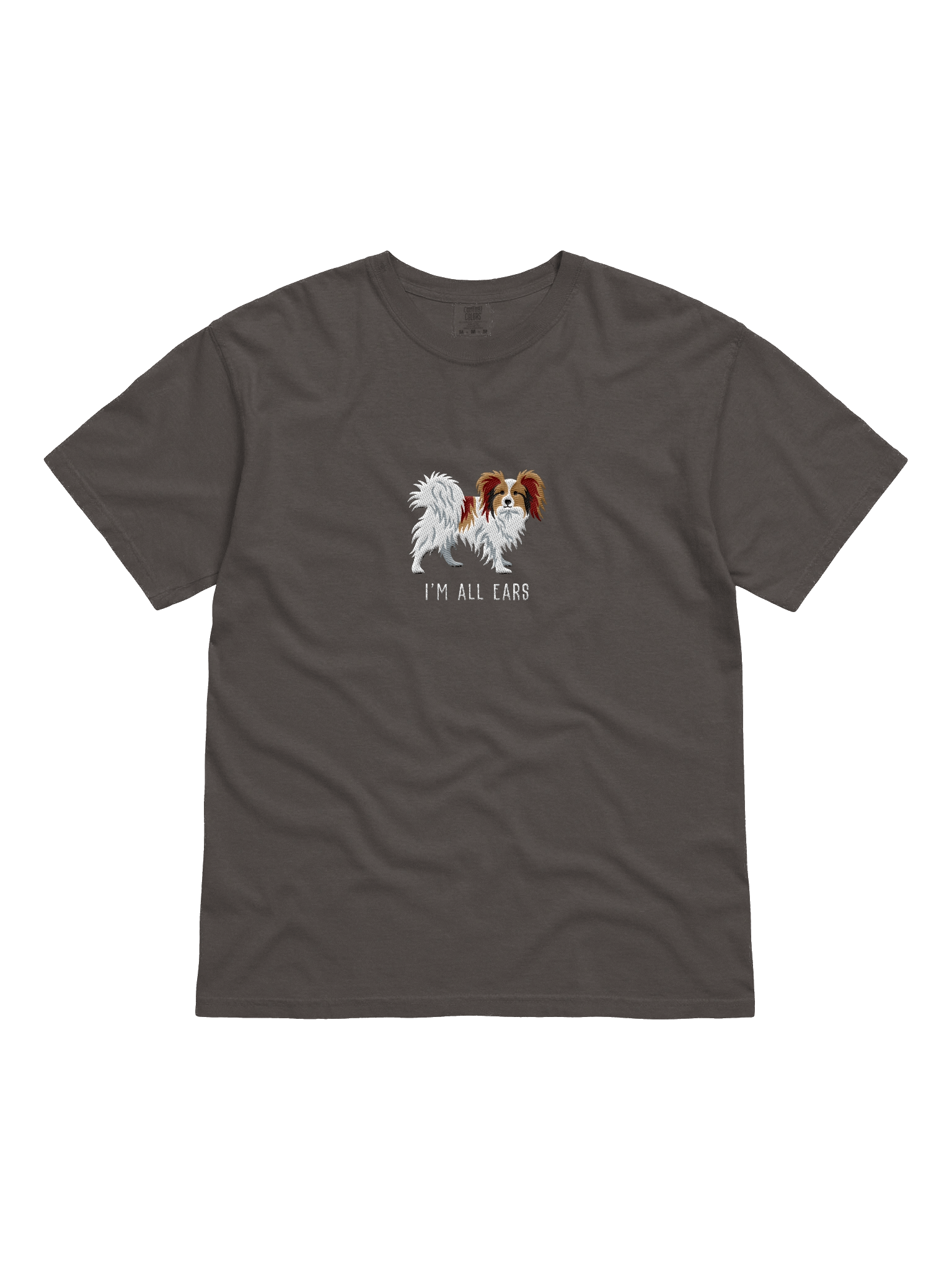 I'm All Ears T-Shirt(Embroidered) of a Papillon(Sable & White) product image (5)
