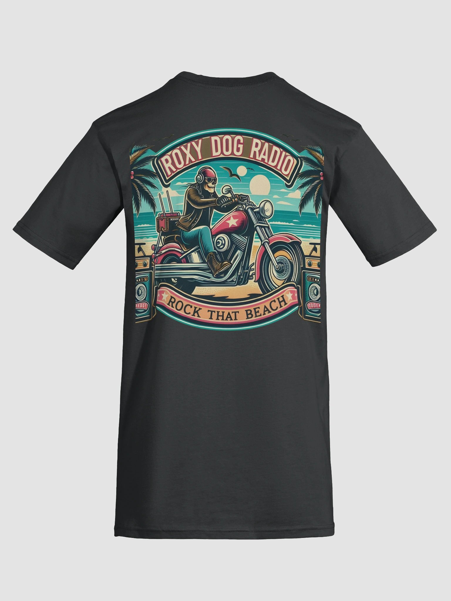 Roxy Dog Radio Biker Rock That Beach Custom T-Shirt product image (39)
