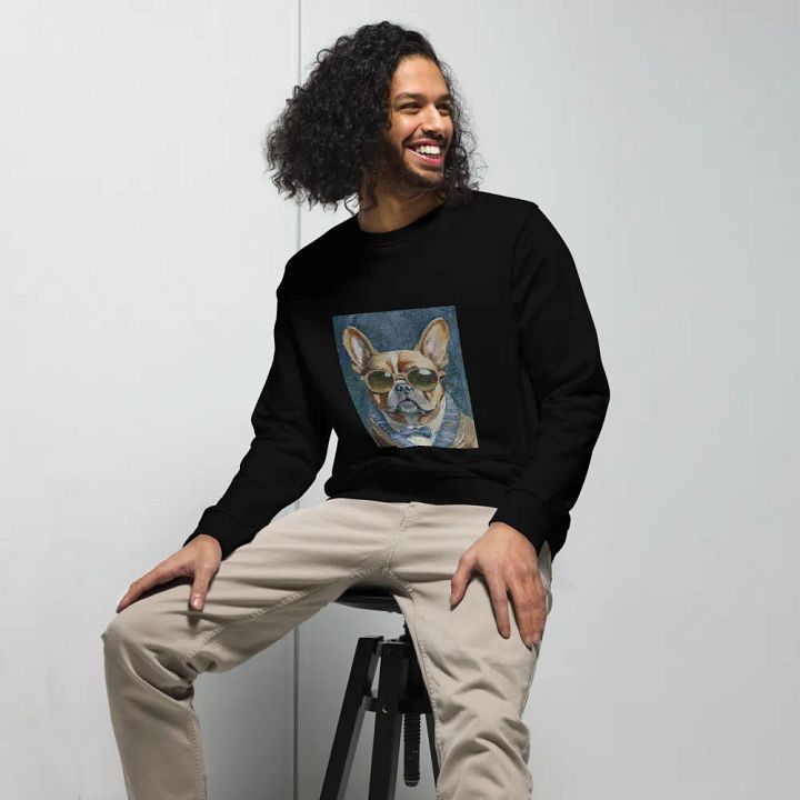 French Bulldog Sunglasses Painting - dogPXL Artistic series Unisex Organic Sweatshirt product image (1)