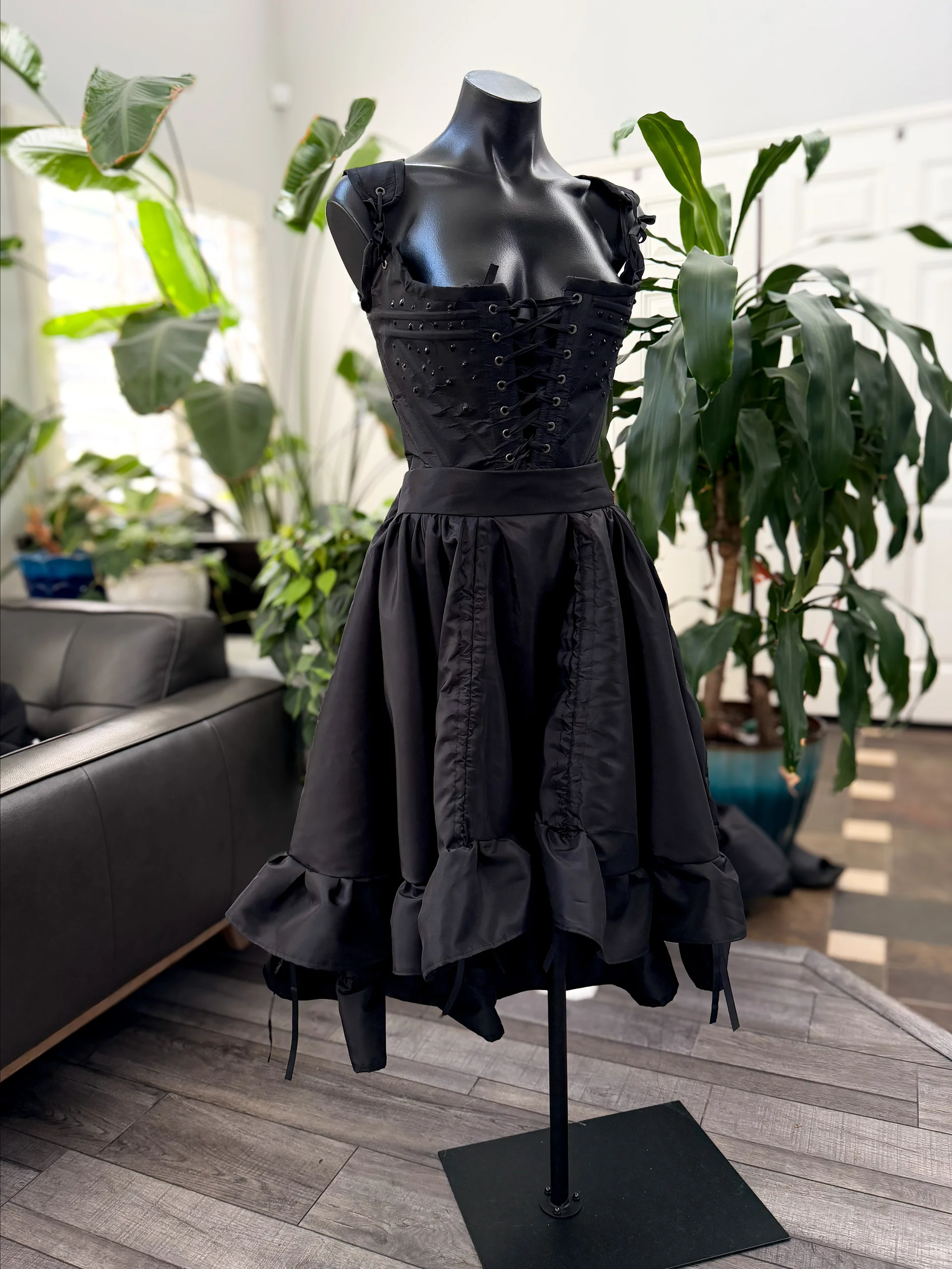 Black High-Low 18th-Century Inspired Skirt - MADE TO ORDER product image (5)