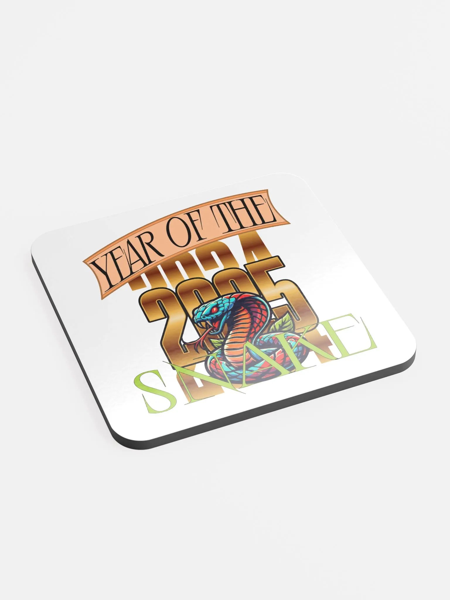 Year of the Snake 2025 Glossed Cork Coaster product image (3)