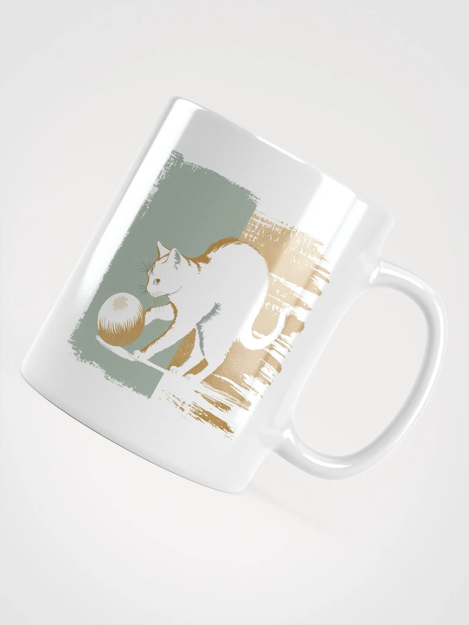 Holiday cat charm -white mug product image (4)