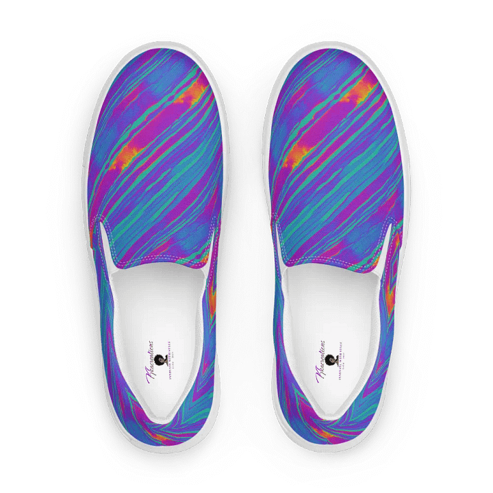 Neon Dreams Glitch Art Slip-Ons product image (2)