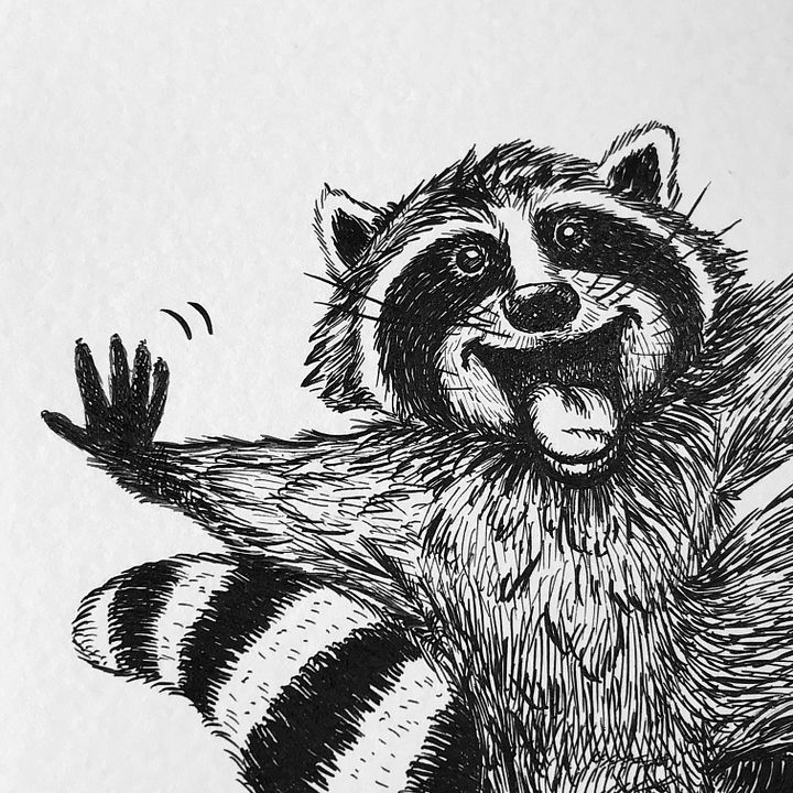 original painting : trash panda product image (2)