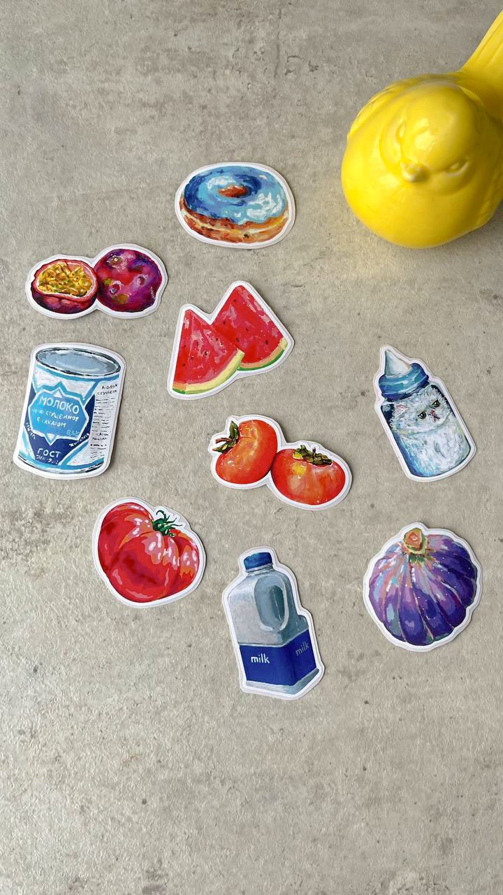 Food+bottles sticker set product image (1)