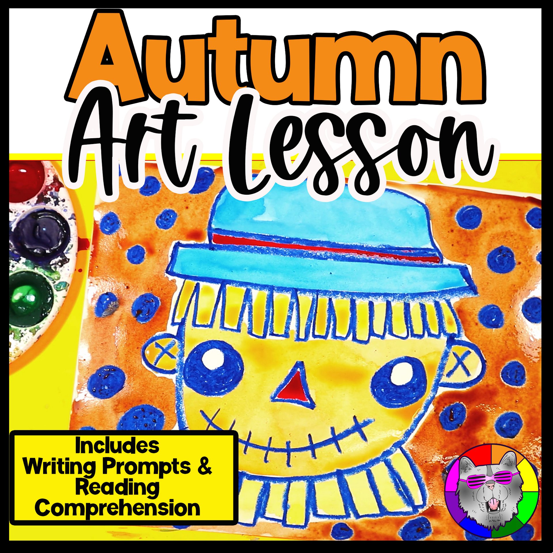 New DigitalAutumn Scarecrow Art Lesson with Reading, Writing & Step-by-Step Tutorial (Kindergarten – Grade 3) Product product image (1)