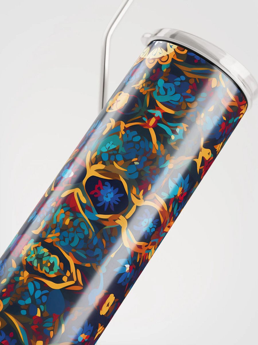 Colorful Pattern, Rich, Deep, Blues, Reds Yellows, and Oranges Skinny Tumbler with Straw, 20oz product image (10)