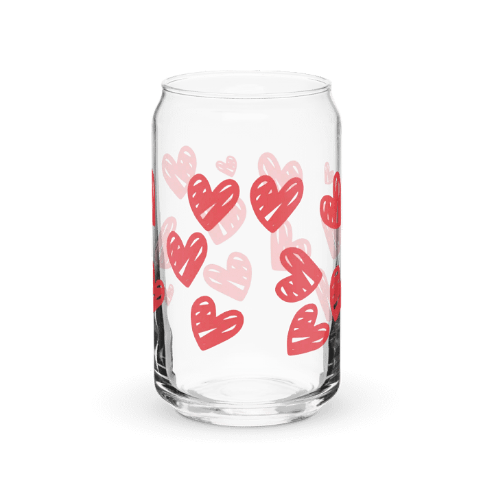 Multiple Hearts 16oz Glass with or without lid & straw product image (2)