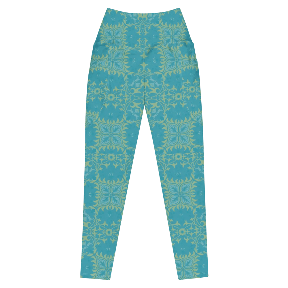 Turq Lime All-Over Print Leggings with Pockets product image (3)
