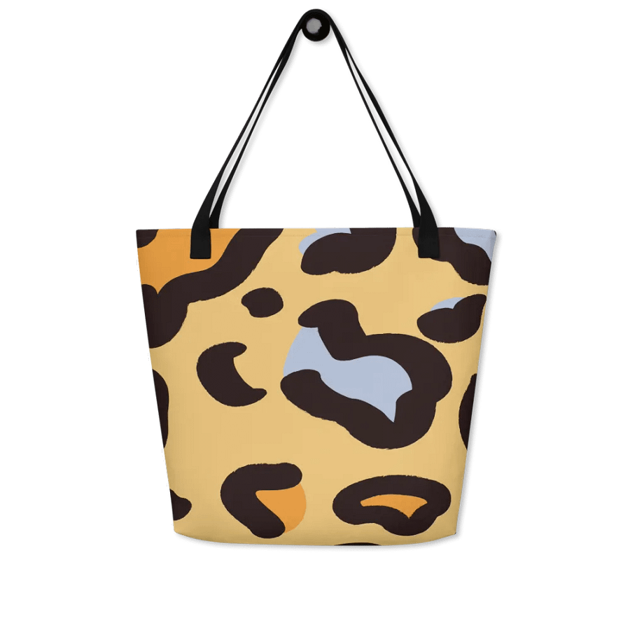 All-Over Print Large Tote Bag w/ Pocket - Leopard product image (5)