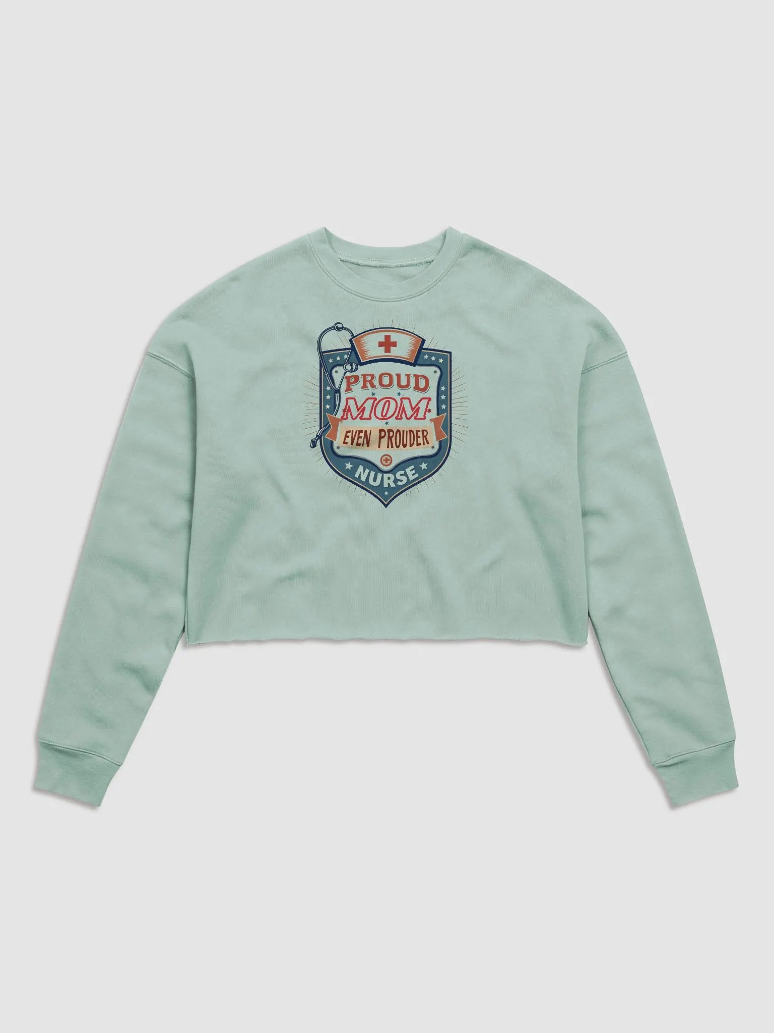 Proud Mom Proud Nurse Shield Crop Sweatshirt product image (1)