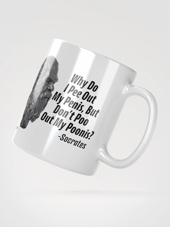 Socrates: Why Do I Pee Out My Penis, But Don't Poo Out My Poonis? Ceramic Coffee Mug product image (2)