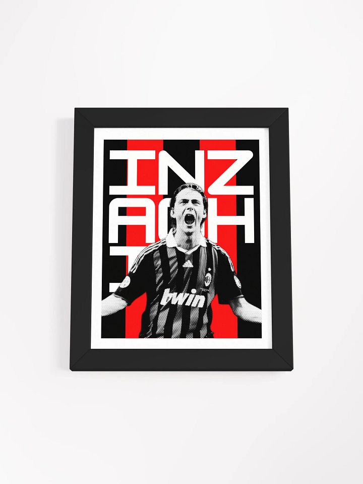 Filippo Inzaghi BW AC Milan Name Art Framed Print product image (1)