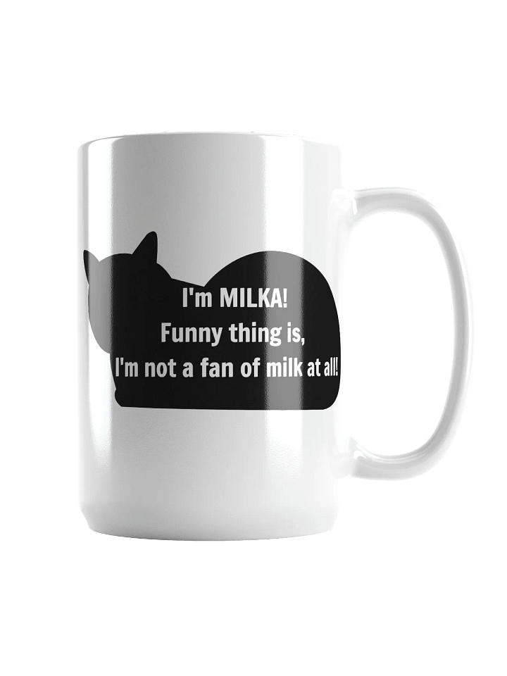 MILKA's Confession Cat Silhouette White Glossy Mug product image (1)