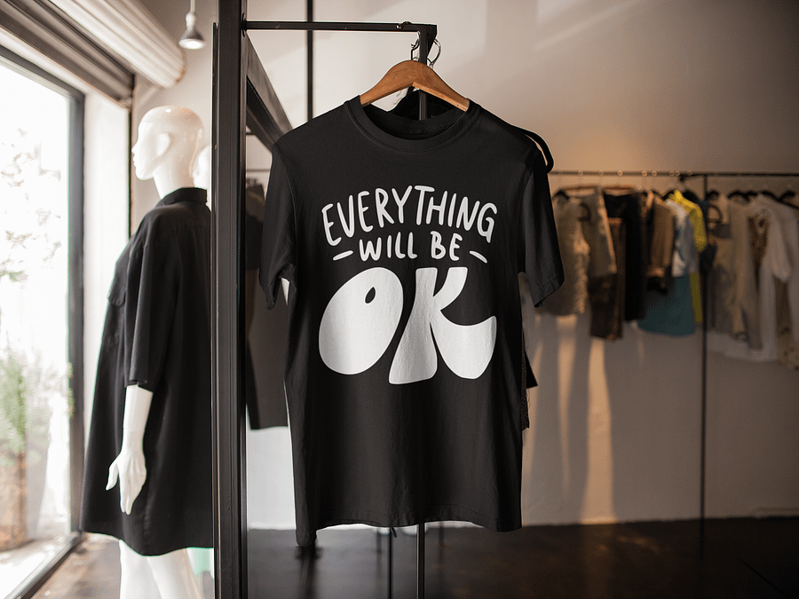 Everything Will Be OK Black Unisex T-Shirt product image (12)