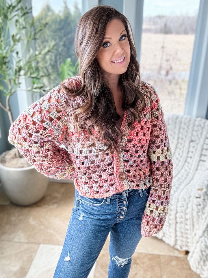 Chunky Granny Stitch Cardigan Crochet Pattern product image (1)