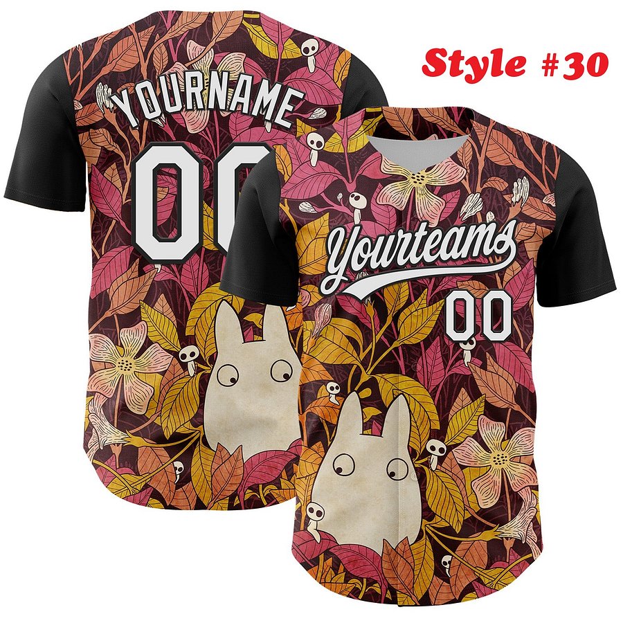 Authentic Baseball Jersey, Custom Baseball Jersey, Personalized Sport Jersey, Colorful, Number, 3D Super Cute, Gift , Romantic product image (187)