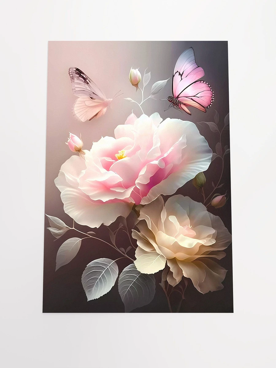 Whispering Roses and Butterflies Poster: Serene Floral Art for Delicate Home Decor product image (3)