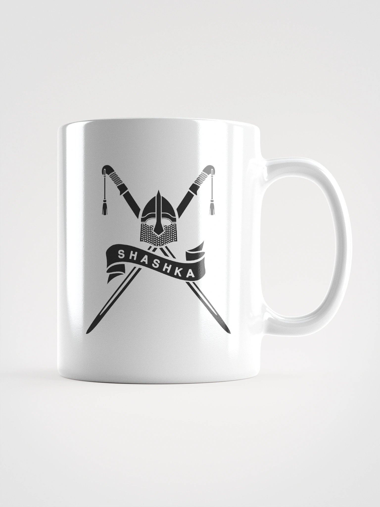 White Glossy Mug - black Shashka product image (2)