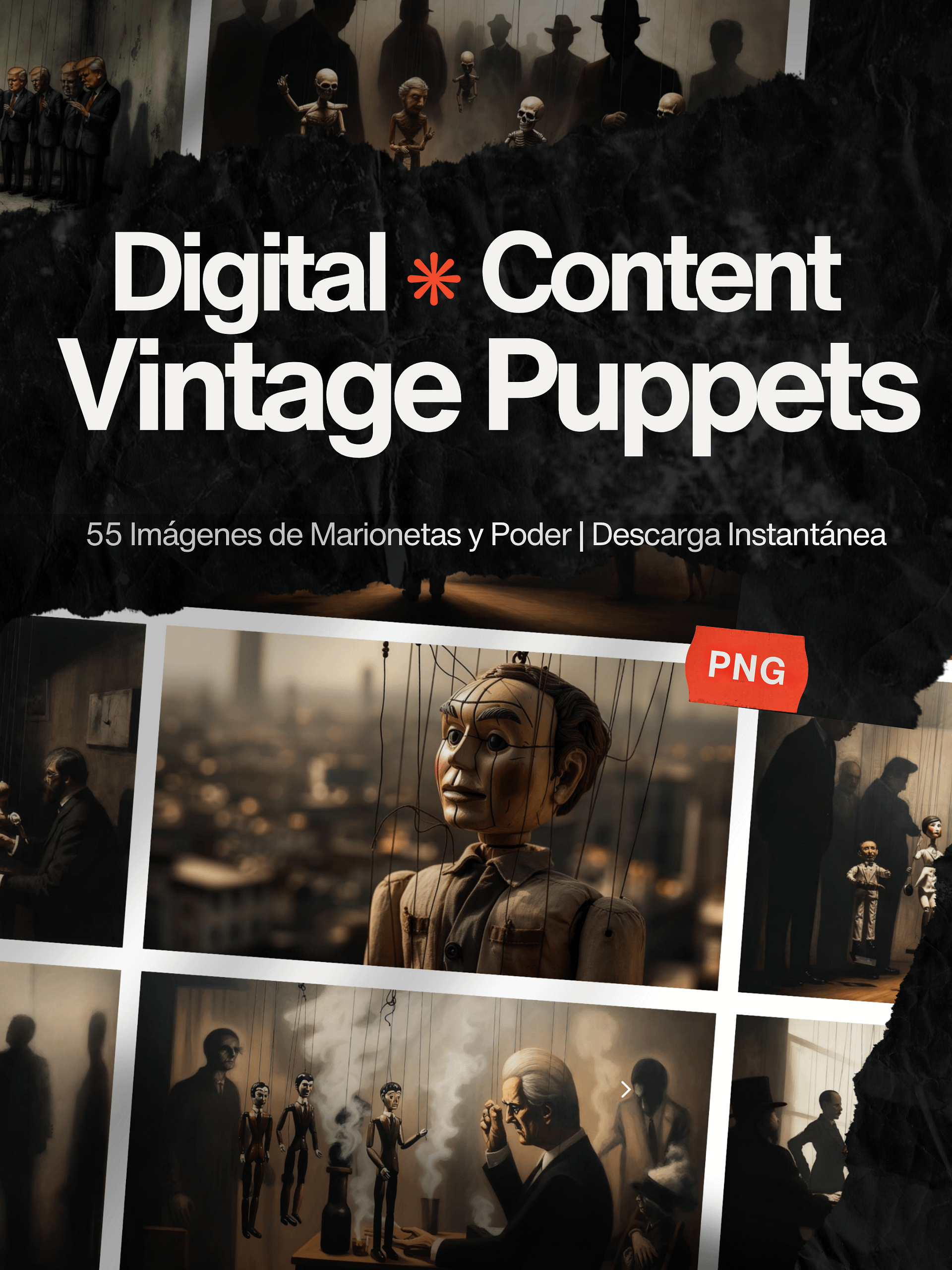 Colección Arte Digital Surrealista – 55 Imágenes de Marionetas y Poder product image (1)